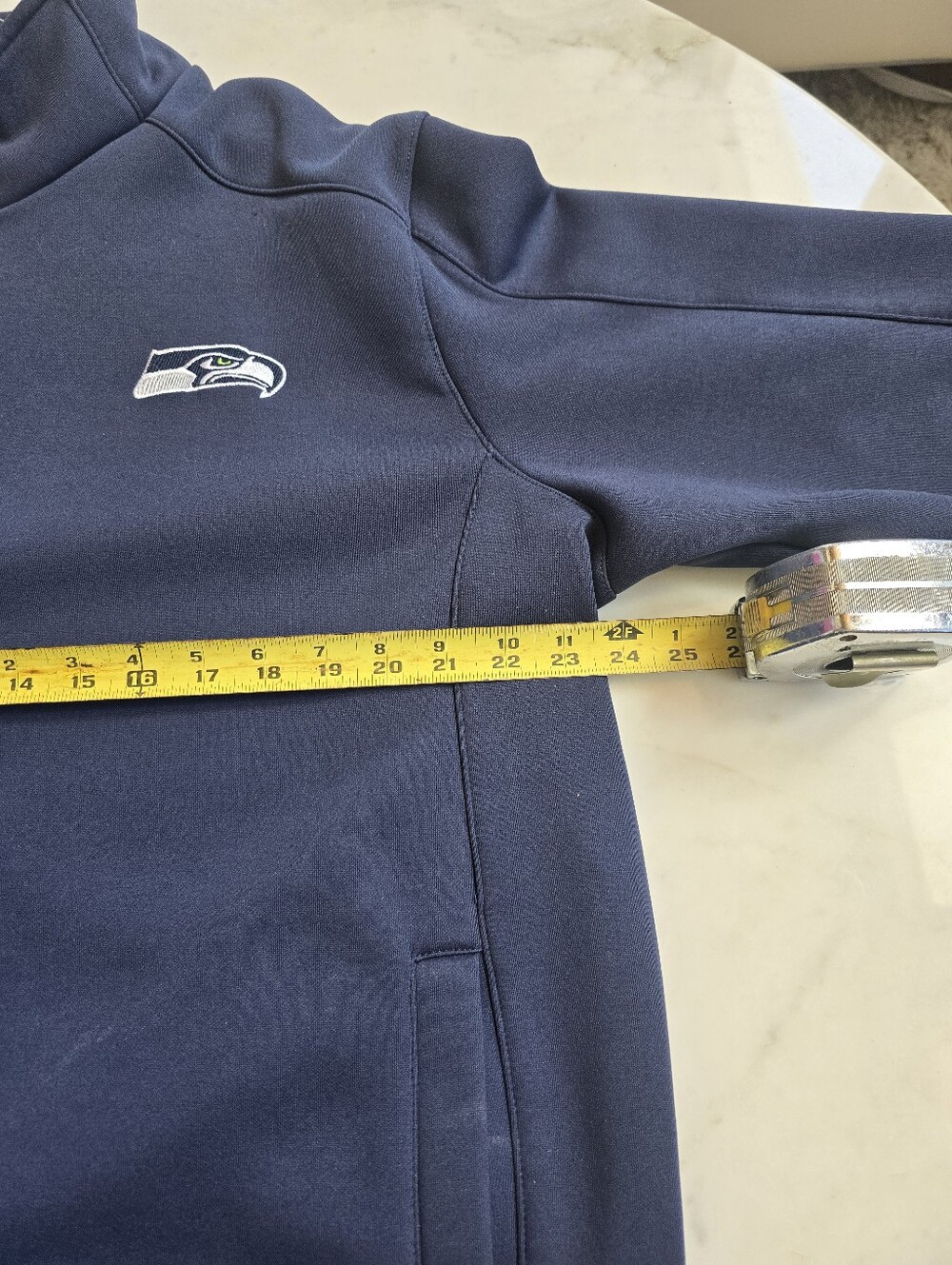 NFL Seahawks Mens Navy Quarterzip Pullover Size Large - Picture 9 of 14